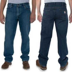 Carhartt "Holter" Relaxed Fit Straight Leg Blue Jeans | Men's Size 40x34